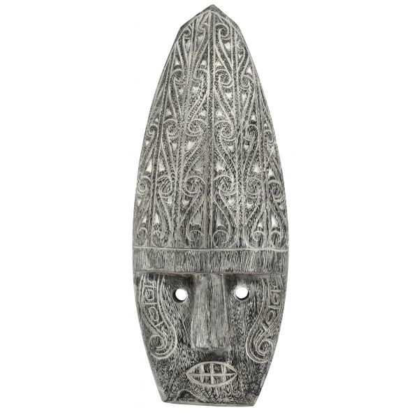 Masque mural en bois patiné