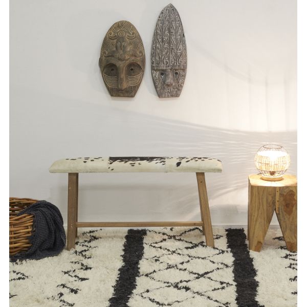 Masque mural en bois patiné - AUB-4073