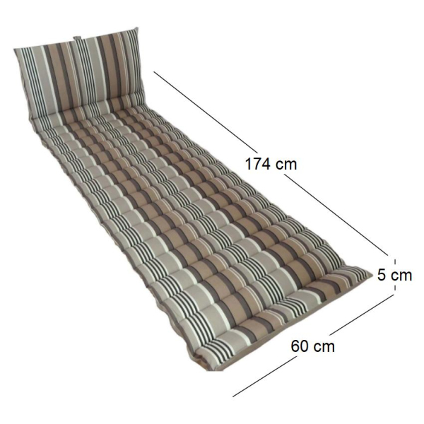 Matelas en tissu ondulo 174 x 60 cm Amsterdam - 38,43