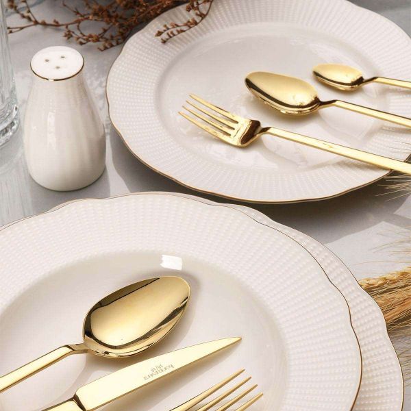 Ménagère en métal doré 36 pièces Gold - HANAH HOME