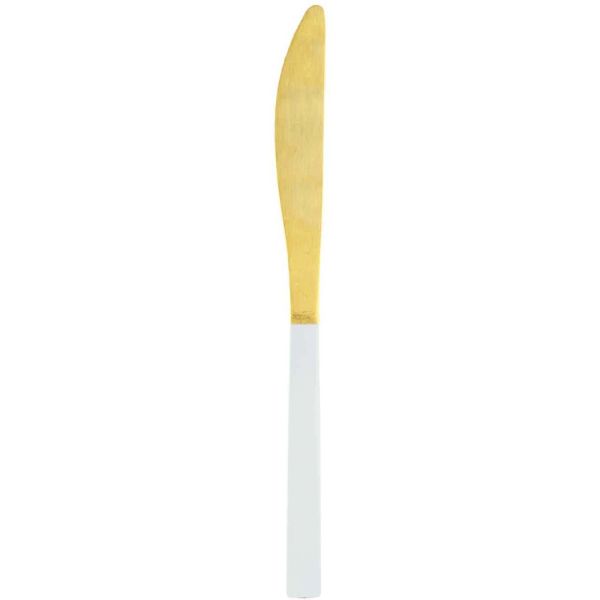 Ménagère 16 pièces en inox doré et blanc - 6
