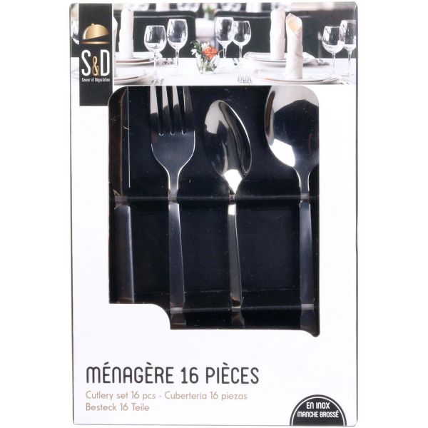 Ménagère 16 pièces en inox mat Shiny - CMP-2950