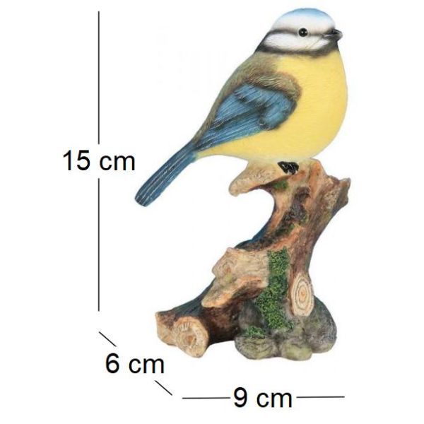 Mésange sur sa branche en résine 15 cm - RIV-0116
