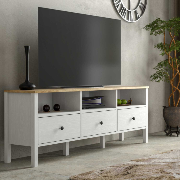 Meuble TV en aggloméré Frannie - HANAH HOME