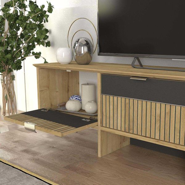 Meuble TV en aggloméré 150x35x 45,3 cm Poleth - 8