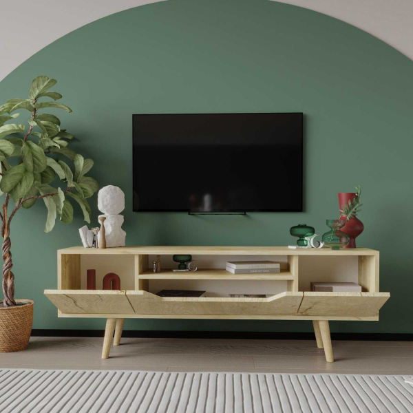 Meuble TV en aggloméré 150 x 29.8 x 53 cm Roma - 5