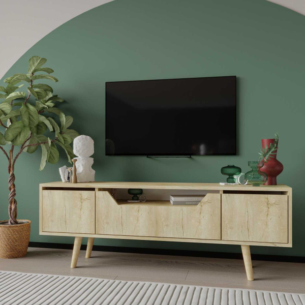 Meuble TV en aggloméré 150 x 29.8 x 53 cm Roma - 6