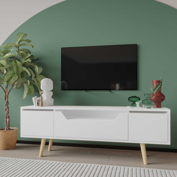 Meuble TV en aggloméré 150 x 29.8 x 53 cm Roma - 6
