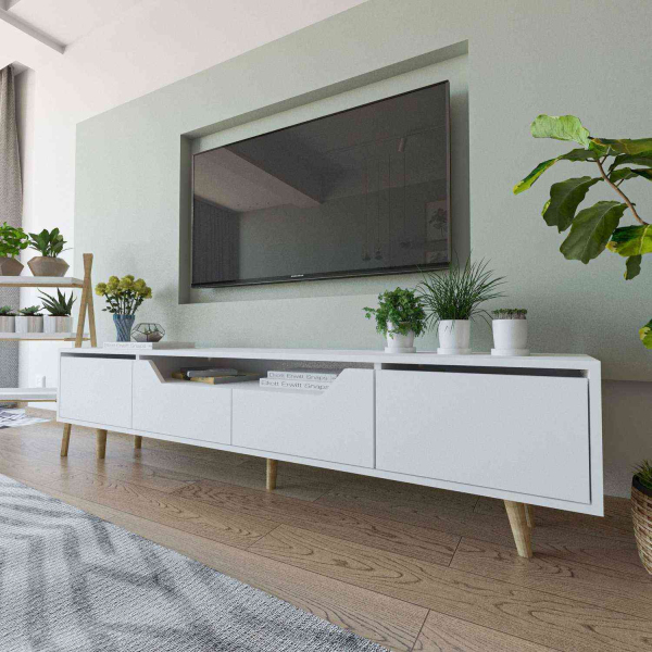 Meuble TV en aggloméré 180 x 29.8 x 48 cm Roma - HANAH HOME