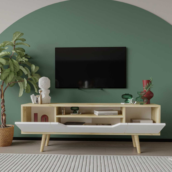 Meuble TV en aggloméré 150 x 29.8 x 53 cm Roma - 5
