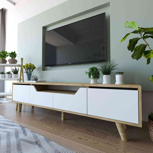 Meuble TV en aggloméré 180 x 29.8 x 48 cm Roma - HANAH HOME