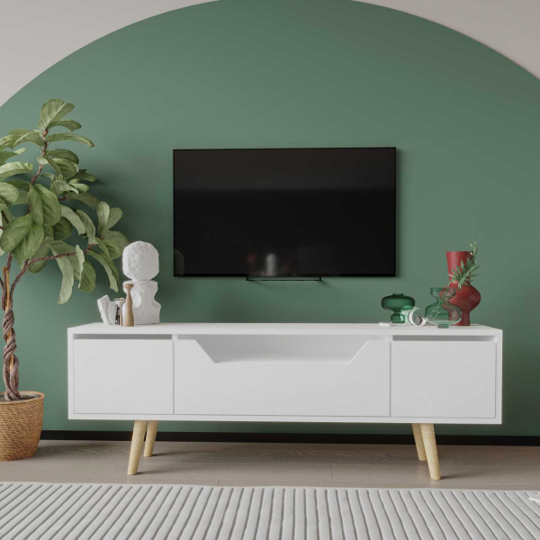 Meuble TV en aggloméré 150 x 29.8 x 53 cm Roma - HANAH HOME