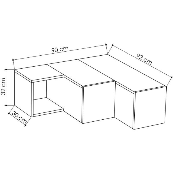 Meuble TV en aggloméré blanc Compact - ASI-0525