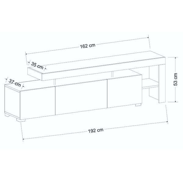 Meuble TV en aggloméré avec led Beliz - ASI-0424