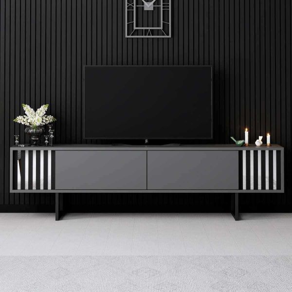 Meuble TV en aggloméré et métal Chrome Line - 6
