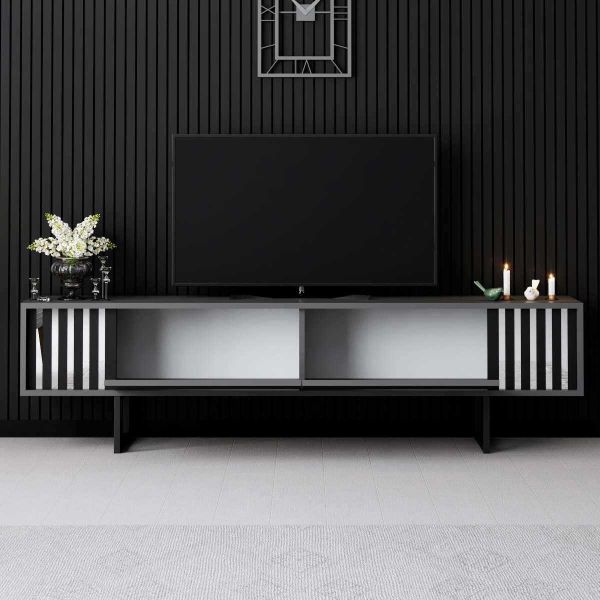 Meuble TV en aggloméré et métal Chrome Line - 7