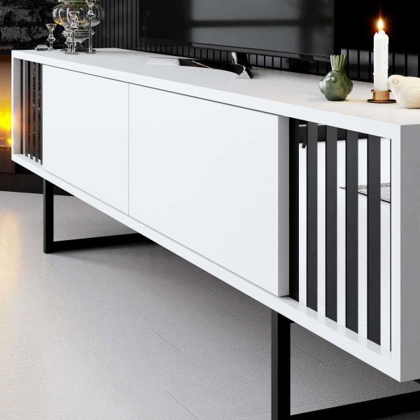 Meuble TV en aggloméré et métal Chrome Line - 5