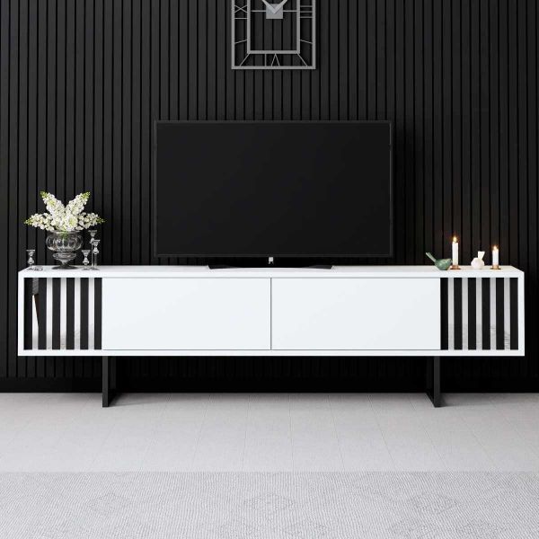 Meuble TV en aggloméré et métal Chrome Line - 6
