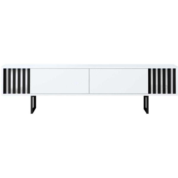 Meuble TV en aggloméré et métal Chrome Line