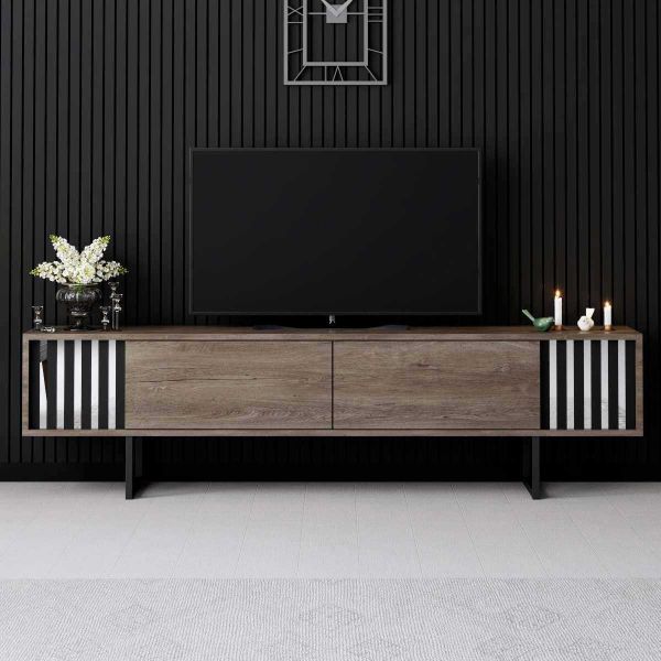 Meuble TV en aggloméré et métal Chrome Line - 6