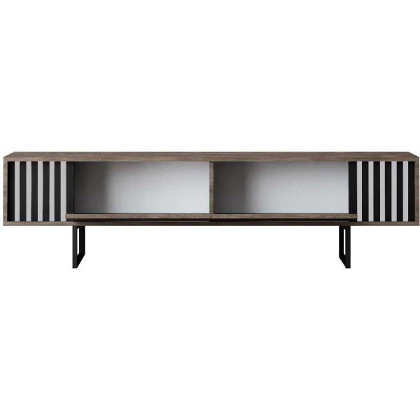 Meuble TV en aggloméré et métal Chrome Line - 159