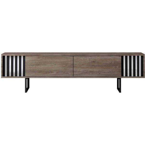 Meuble TV en aggloméré et métal Chrome Line