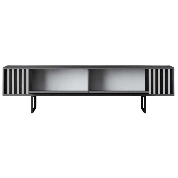 Meuble TV en aggloméré et métal Chrome Line - 159