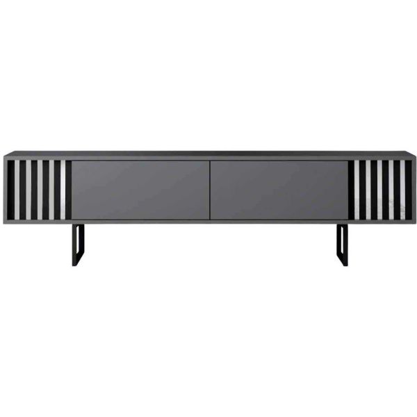 Meuble TV en aggloméré et métal Chrome Line