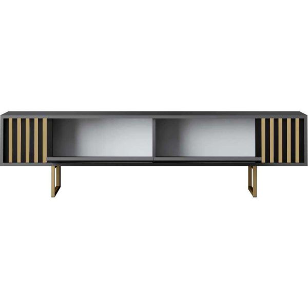 Meuble TV en aggloméré et métal Gold Line - 159