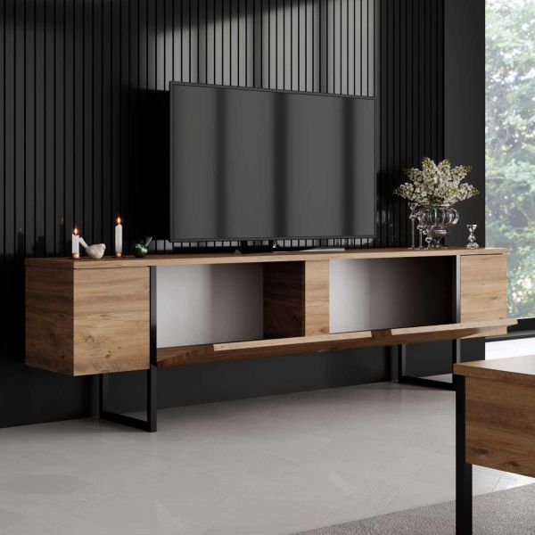 Meuble TV en aggloméré et métal Luxe - 6