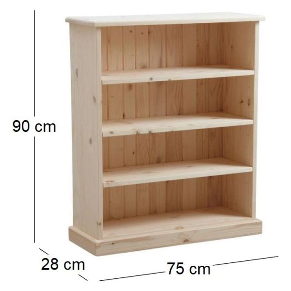 Meuble bibliothèque en épicéa brut - AUB-0113