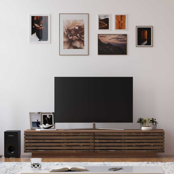 Meuble TV en bois Ruben - HANAH HOME