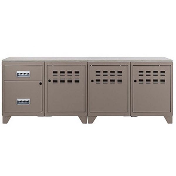 meuble tv bois métal industriel (taupe)