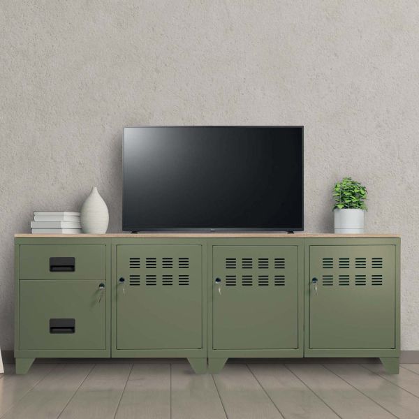 Meuble TV bois métal industriel - PIERRE HENRY