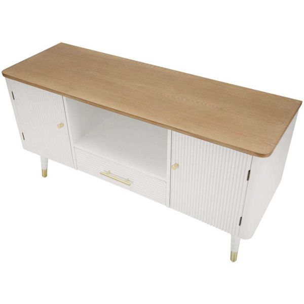 Meuble tv en bois 2 portes 1 tiroir Matera 117 x 40 x 60 cm - 6