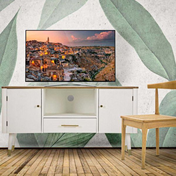 Meuble tv en bois 2 portes 1 tiroir Matera 117 x 40 x 60 cm - MAURO FERRETTI