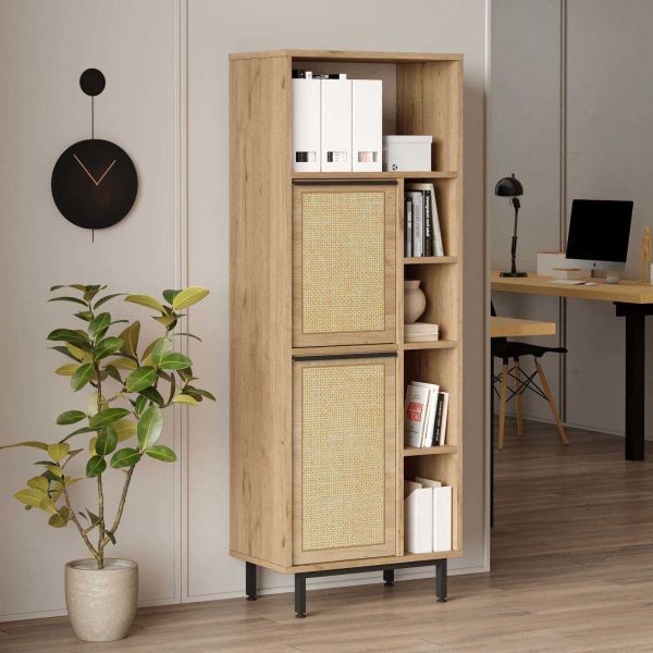 Meuble de bureau en aggloméré et effet cannage Only - 7