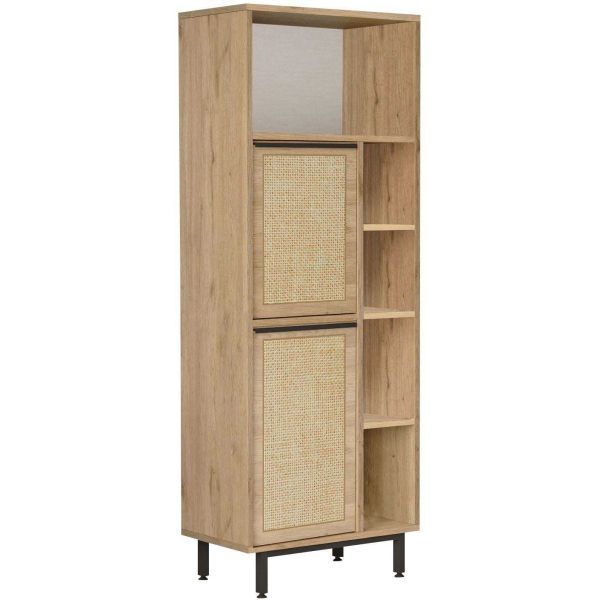 Meuble de bureau en aggloméré et effet cannage Only