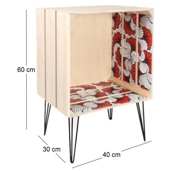 Meuble cagette pieds en métal Wax - CMP-1363