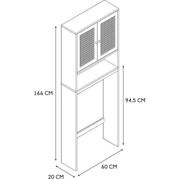 Meuble WC cannage et bois Bali - CMP-5047