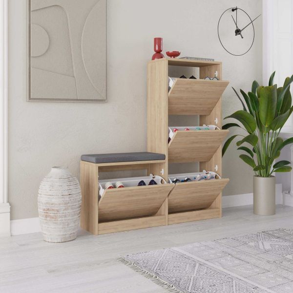 Meuble à chaussures en aggloméré Dude - HANAH HOME