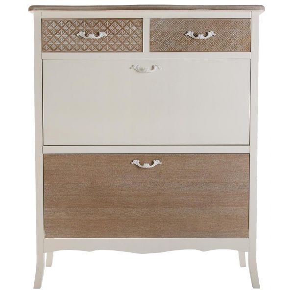 Meuble à chaussures bois et blanc ailen