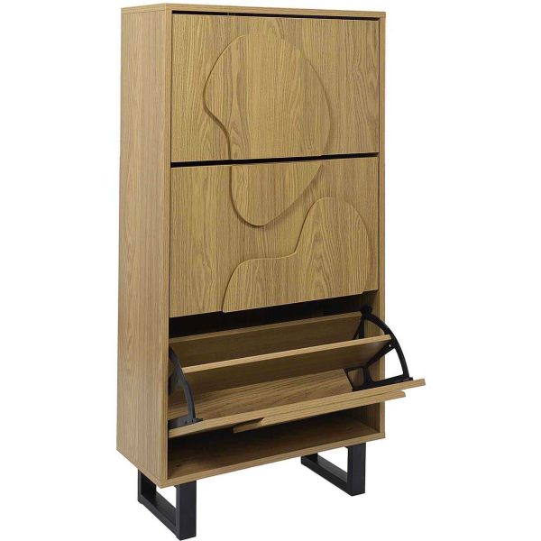 Meuble à chaussures en MDF et métal Calypso