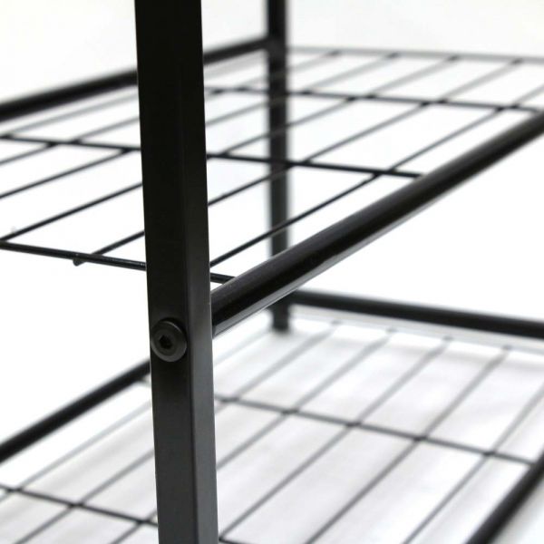 Meuble à chaussures en bois et métal (noir)