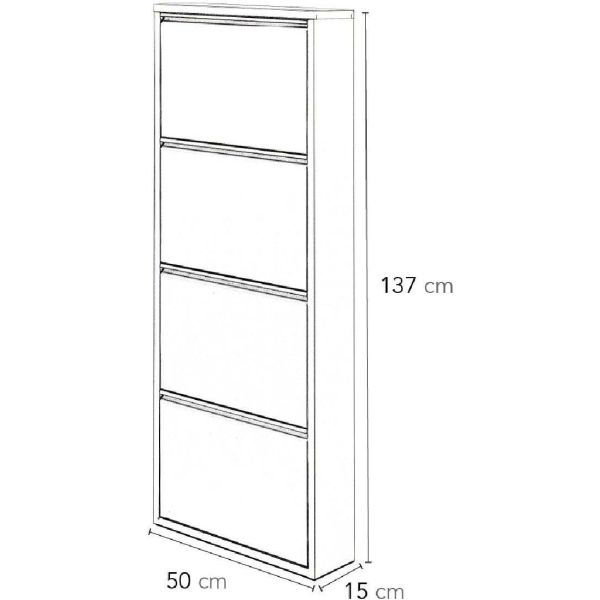 Meuble à chaussures en métal blanc Cabinet - ASI-0495