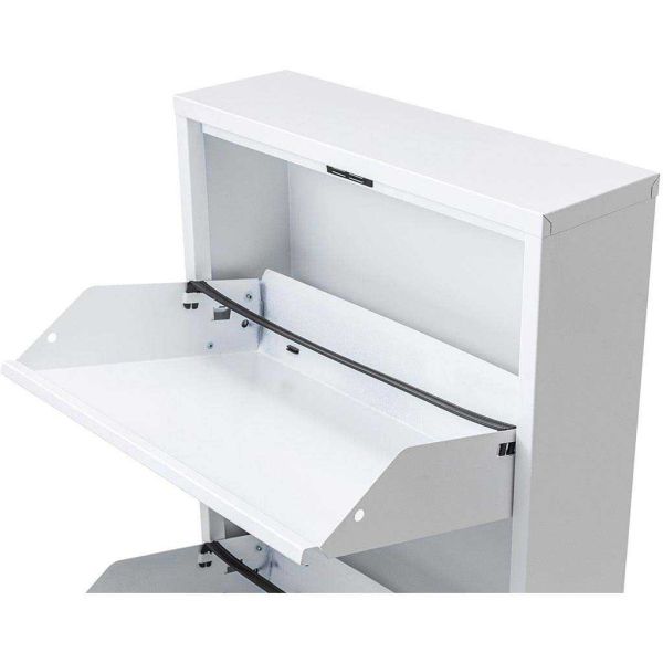 Meuble à chaussures en métal blanc Cabinet - 6