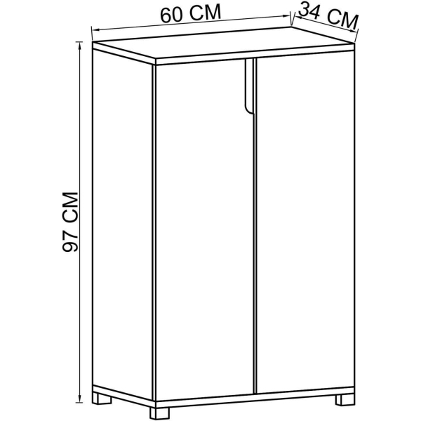 Meuble à chaussures 2 portes en aggloméré Venedik - ASI-2407