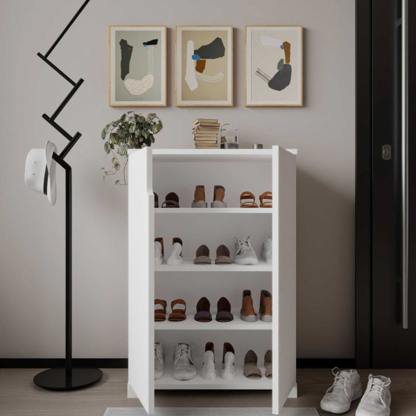 Meuble à chaussures 2 portes en aggloméré Venedik - HANAH HOME