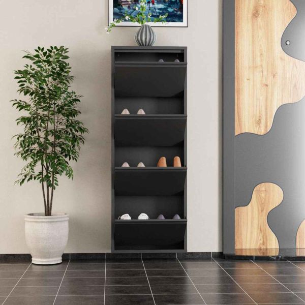 Meuble à chaussures 4 portes en métal - 6