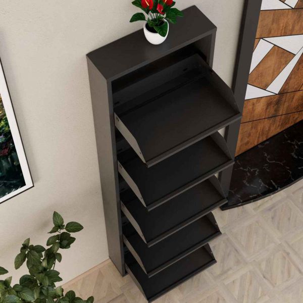 Meuble à chaussures 5 portes en métal - 5